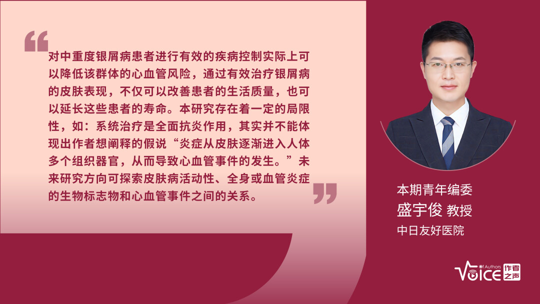 第15期 | 编委述评：银屑病面积和严重程度指数是心血管事件的独立危险因素